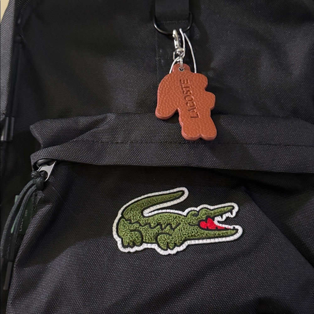 Lacoste Black Kids Backpack with Green Croc Patch - Picture 10 of 14